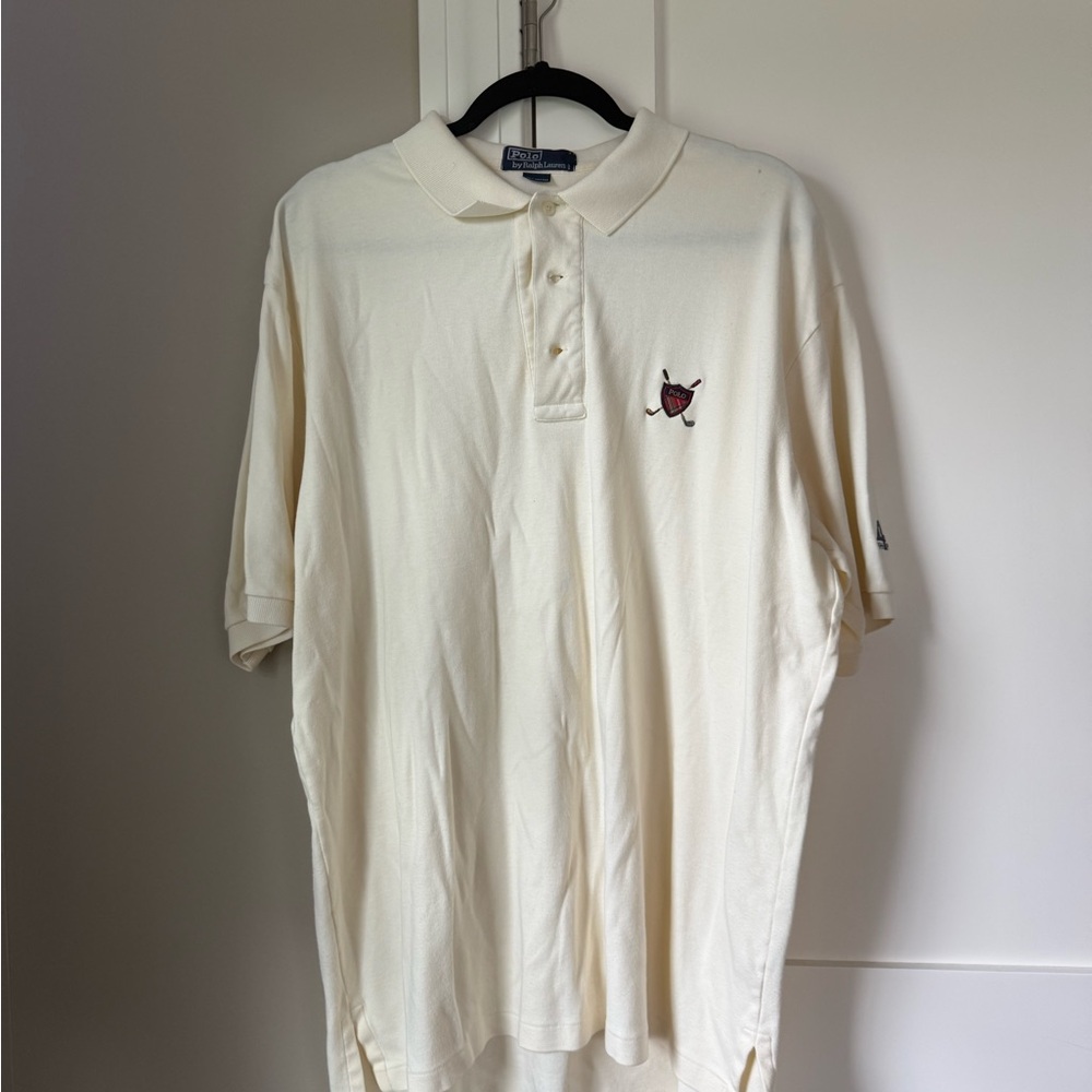 Polo by Ralph Lauren Cream Polo with Embroidered Crest